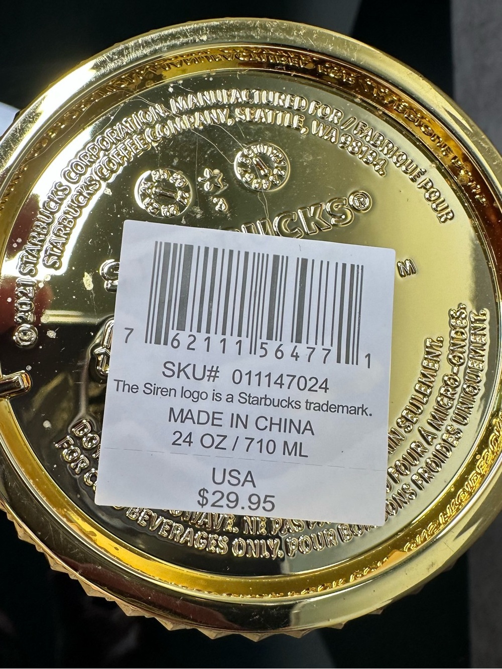 Starbucks Las Vegas Collection Gold Studded Tumbler Cup Limited Edition - Picture 5 of 5